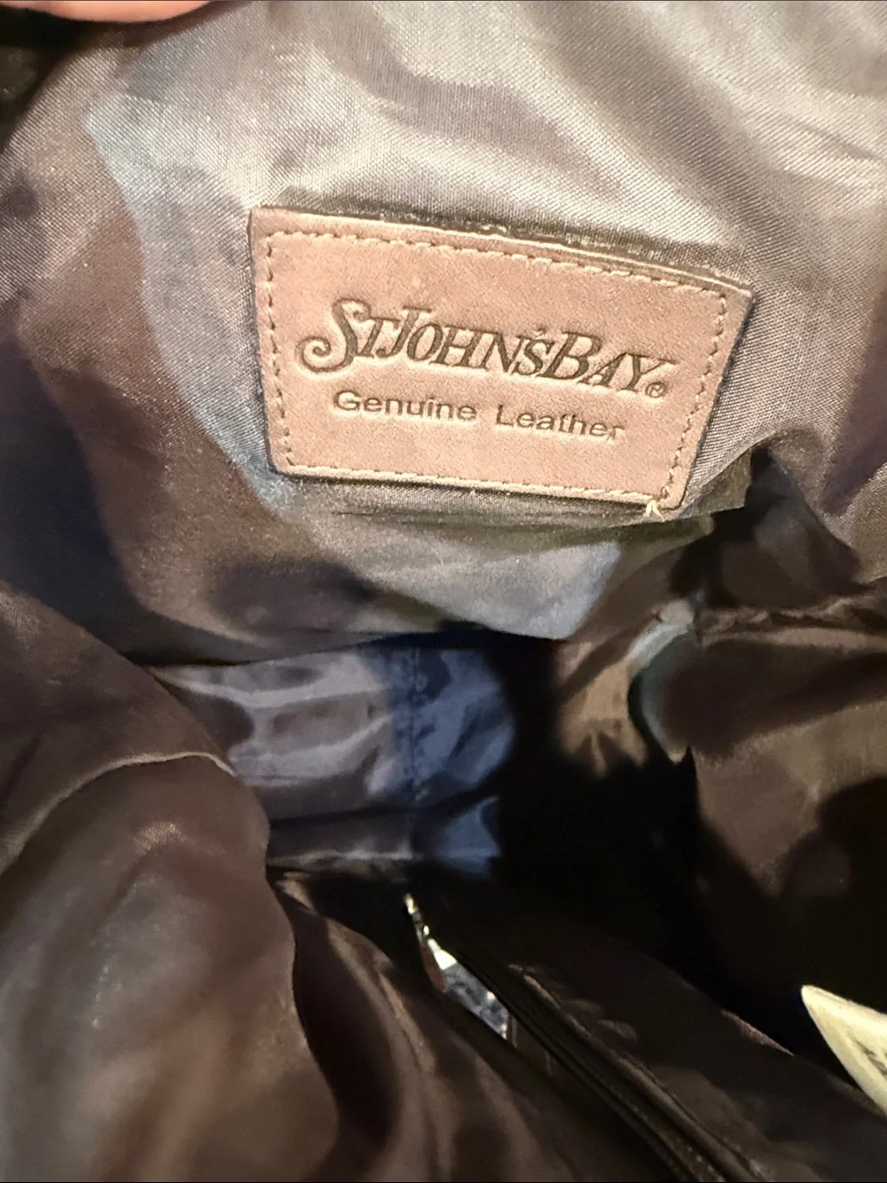 St. John's Bay Brown Leather Drawstring Backpack